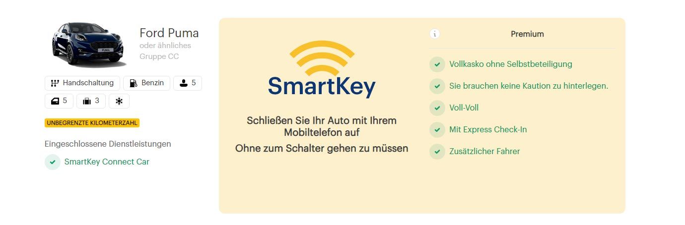 Buchen Sie Ihr SmartKey Connected Car