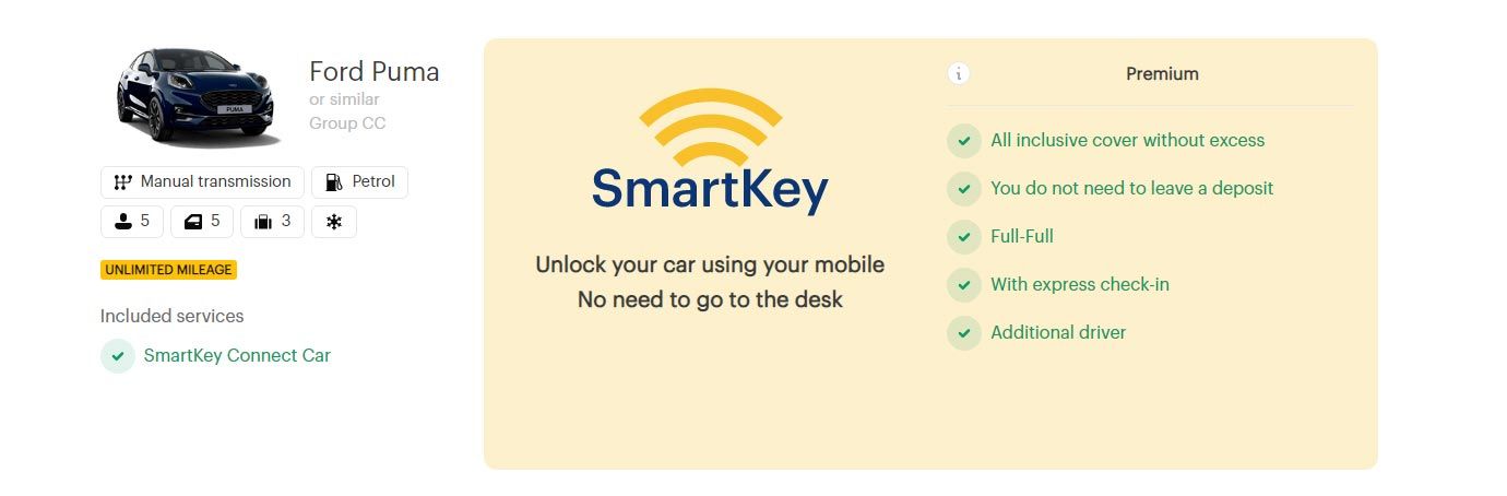 Book connected car with Smartkey