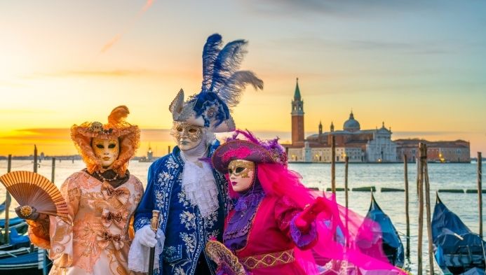 Getaway by car to the carnival in Venice